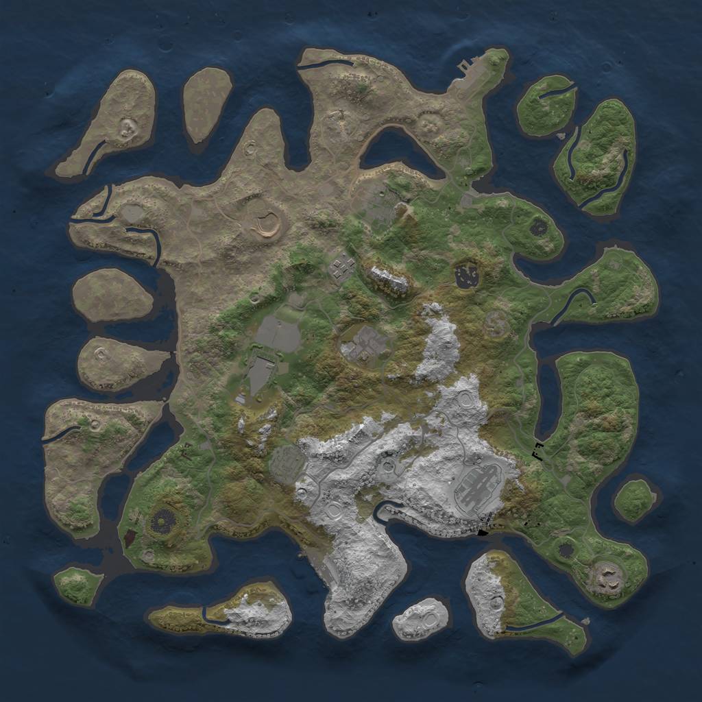 Rust Map: Procedural Map, Size: 4250, Seed: 10989, 17 Monuments