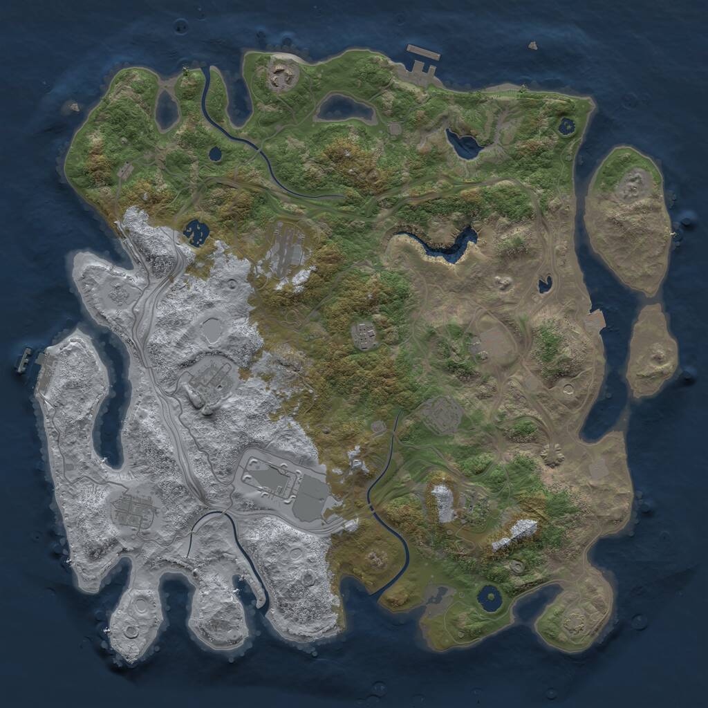 Rust Map: Procedural Map, Size: 4250, Seed: 1484481185, 16 Monuments