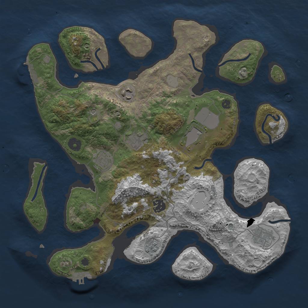 Rust Map: Procedural Map, Size: 3500, Seed: 90000, 15 Monuments