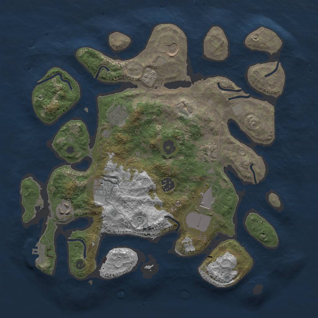 Rust Map: Procedural Map, Size: 3500, Seed: 1638204630, 15 Monuments