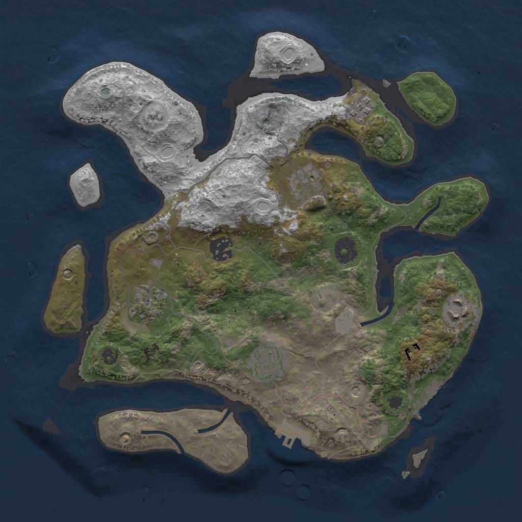 Rust Map: Procedural Map, Size: 3200, Seed: 24331, 14 Monuments
