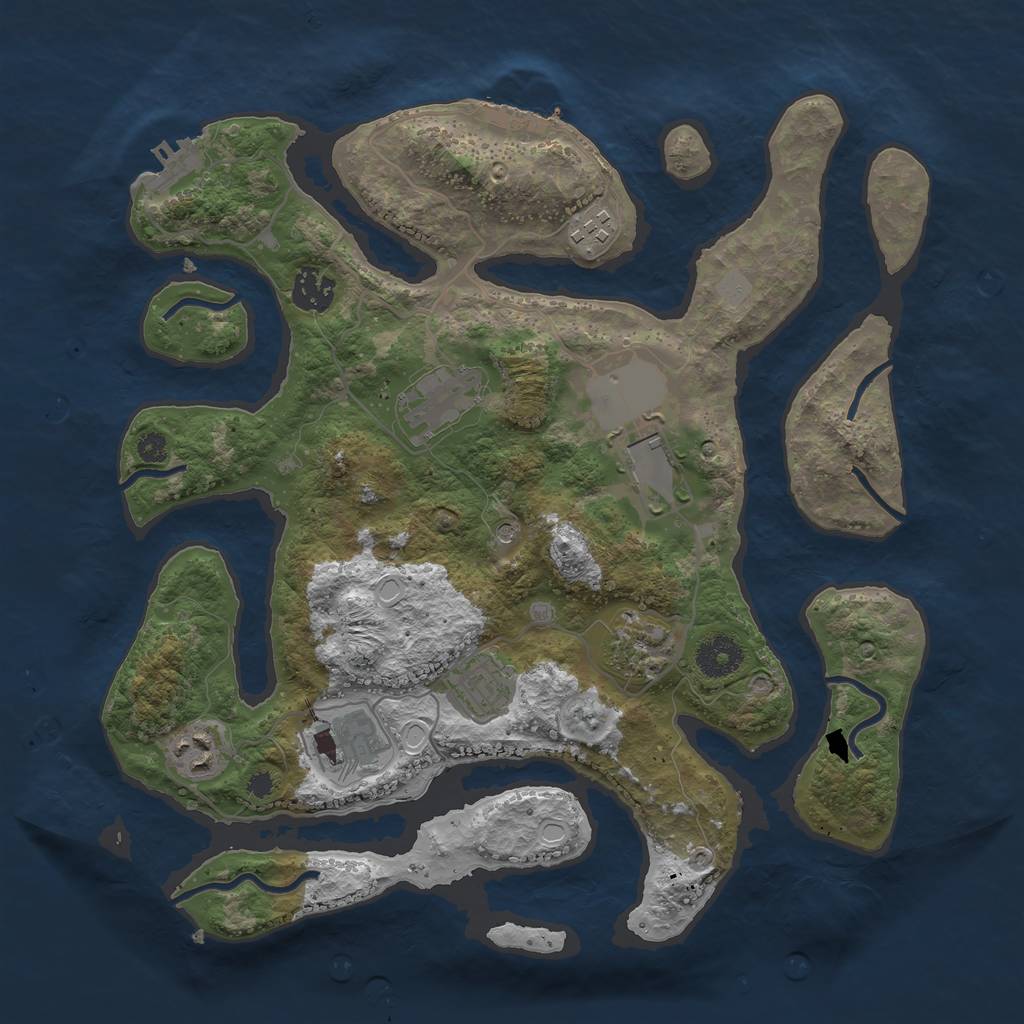 Rust Map: Procedural Map, Size: 3500, Seed: 543394082, 16 Monuments