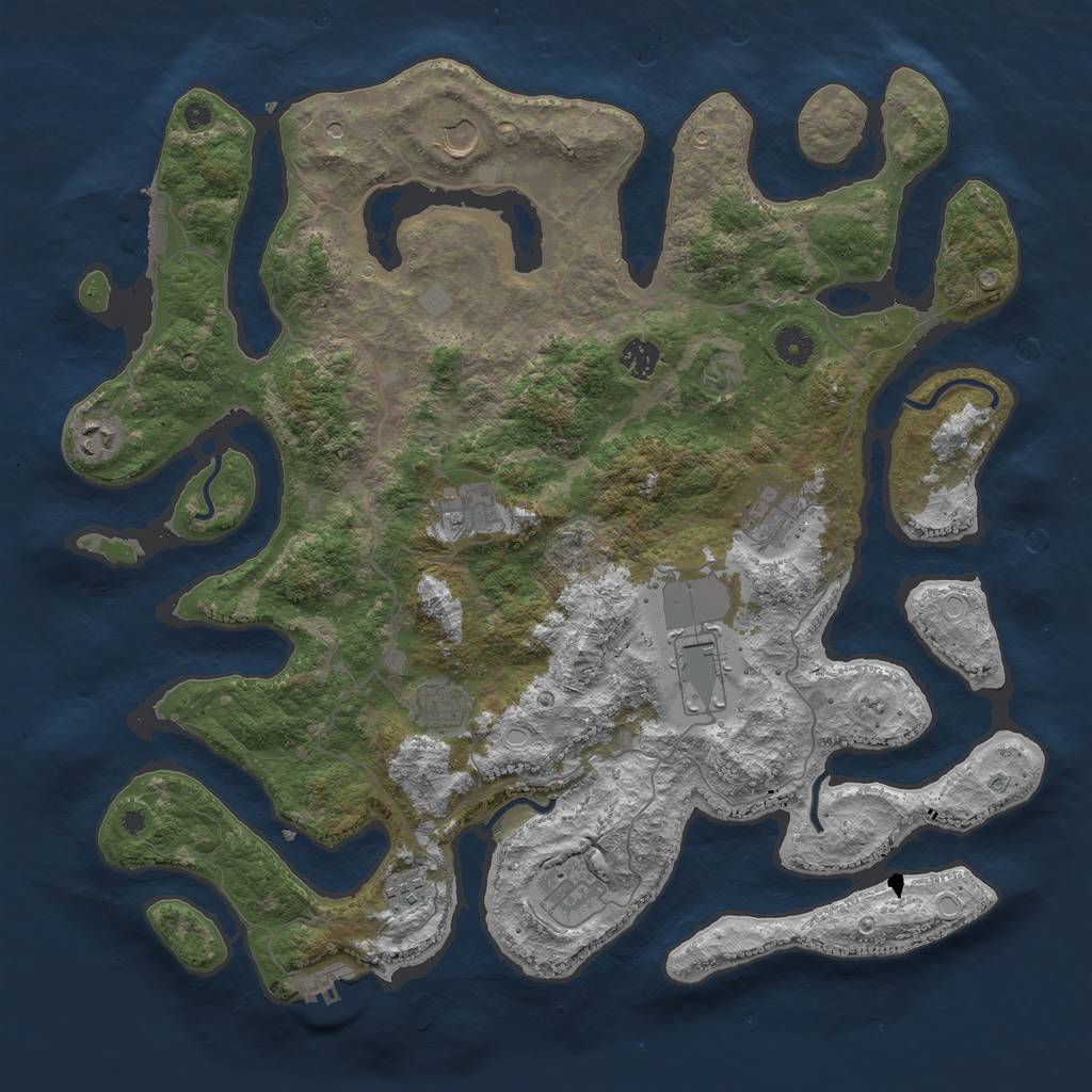 Rust Map: Procedural Map, Size: 4250, Seed: 948820781, 17 Monuments