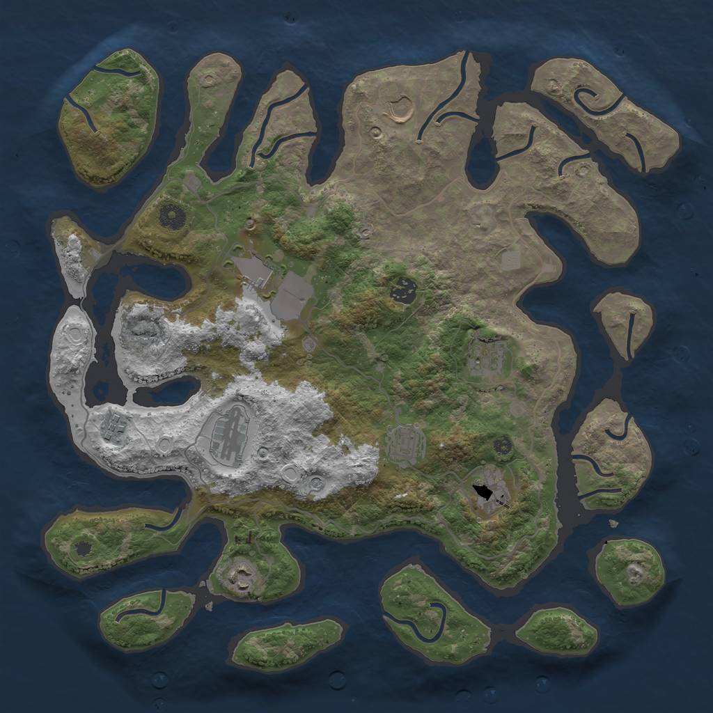 Rust Map: Procedural Map, Size: 4000, Seed: 2304464, 15 Monuments