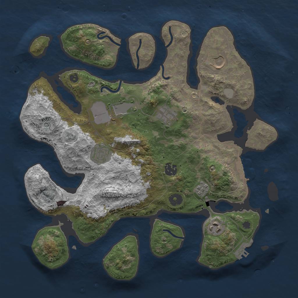 Rust Map: Procedural Map, Size: 3500, Seed: 158119985, 15 Monuments