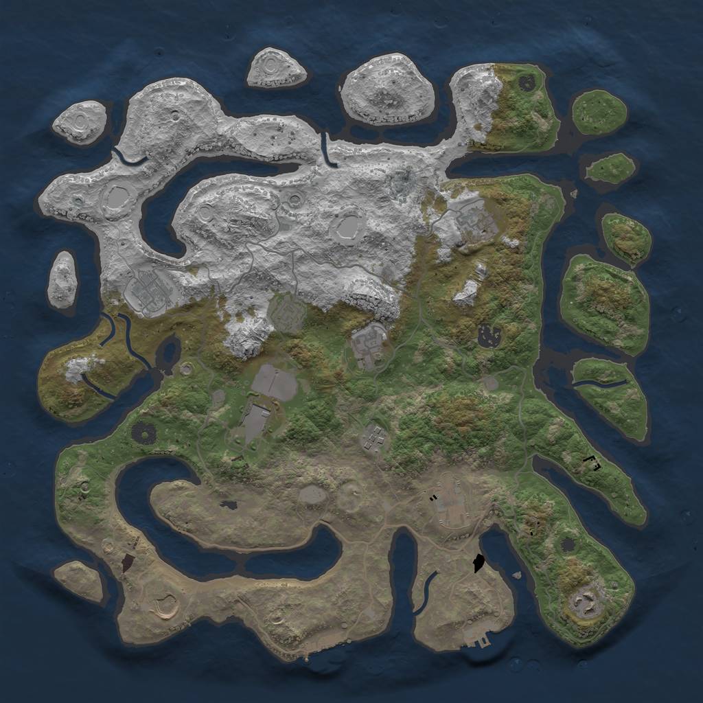 Rust Map: Procedural Map, Size: 4250, Seed: 9879876, 18 Monuments