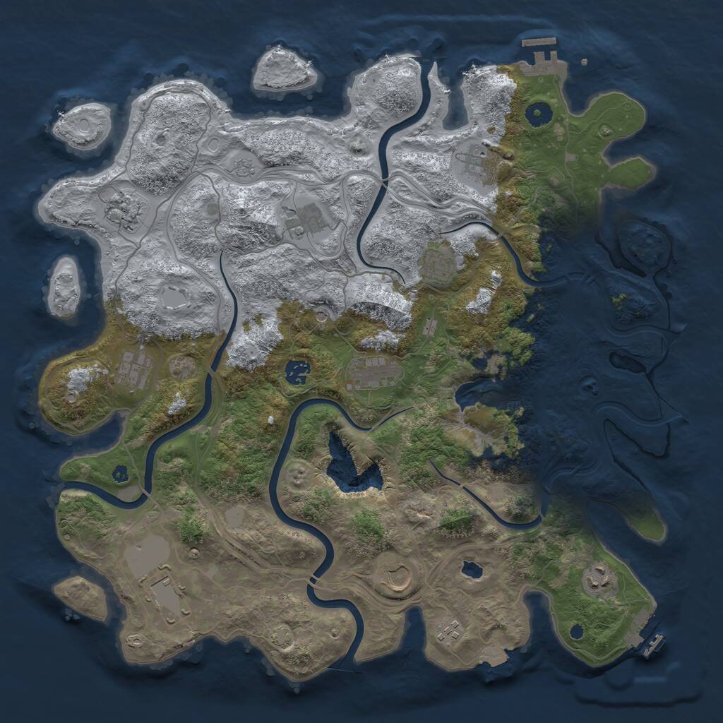 Rust Map: Procedural Map, Size: 4250, Seed: 9879876, 17 Monuments