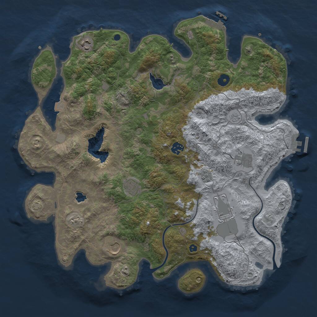 Rust Map: Procedural Map, Size: 4000, Seed: 12092021, 13 Monuments