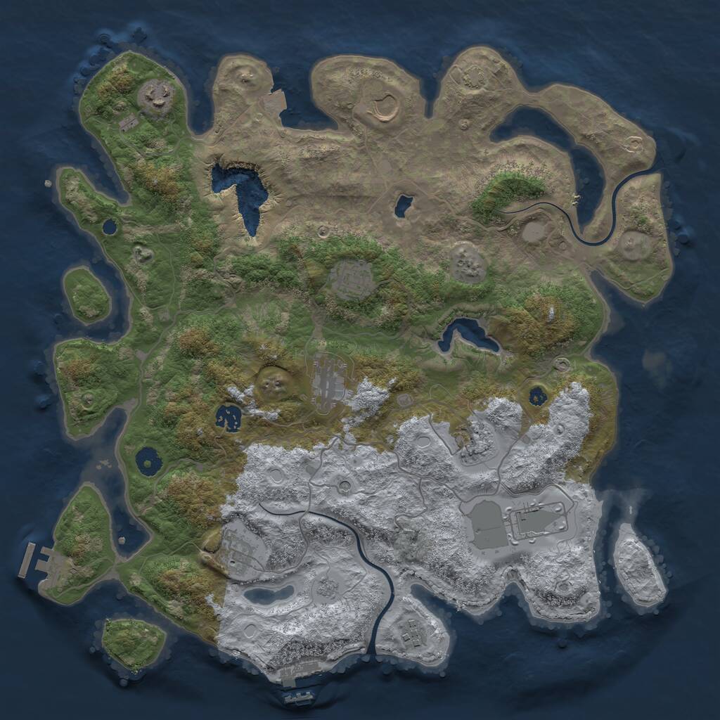 Rust Map: Procedural Map, Size: 4000, Seed: 384082409, 15 Monuments