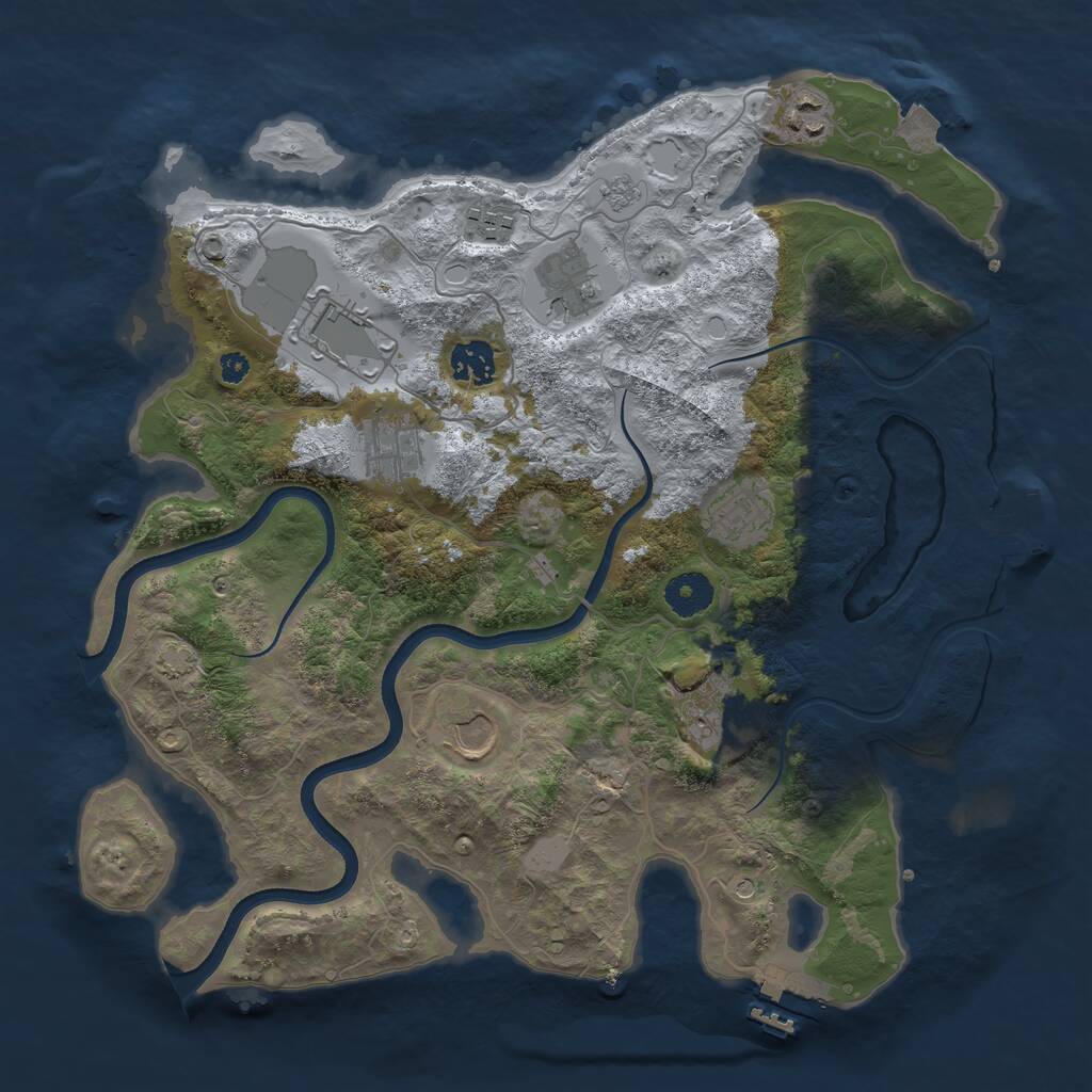 Rust Map: Procedural Map, Size: 3600, Seed: 624523, 15 Monuments