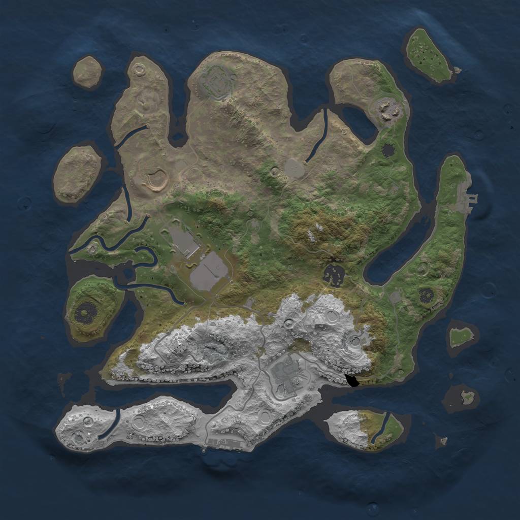 Rust Map: Procedural Map, Size: 3500, Seed: 1624161958, 14 Monuments