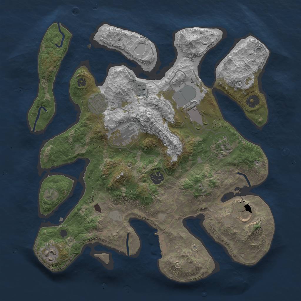 Rust Map: Procedural Map, Size: 3501, Seed: 26234, 14 Monuments