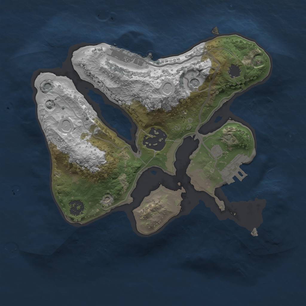 Rust Map: Procedural Map, Size: 2000, Seed: 44162759, 9 Monuments