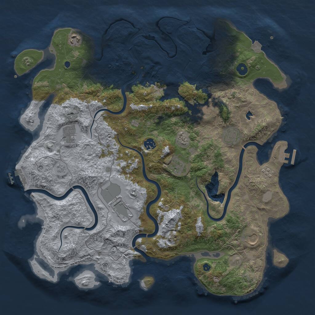 Rust Map: Procedural Map, Size: 4200, Seed: 390135993, 15 Monuments