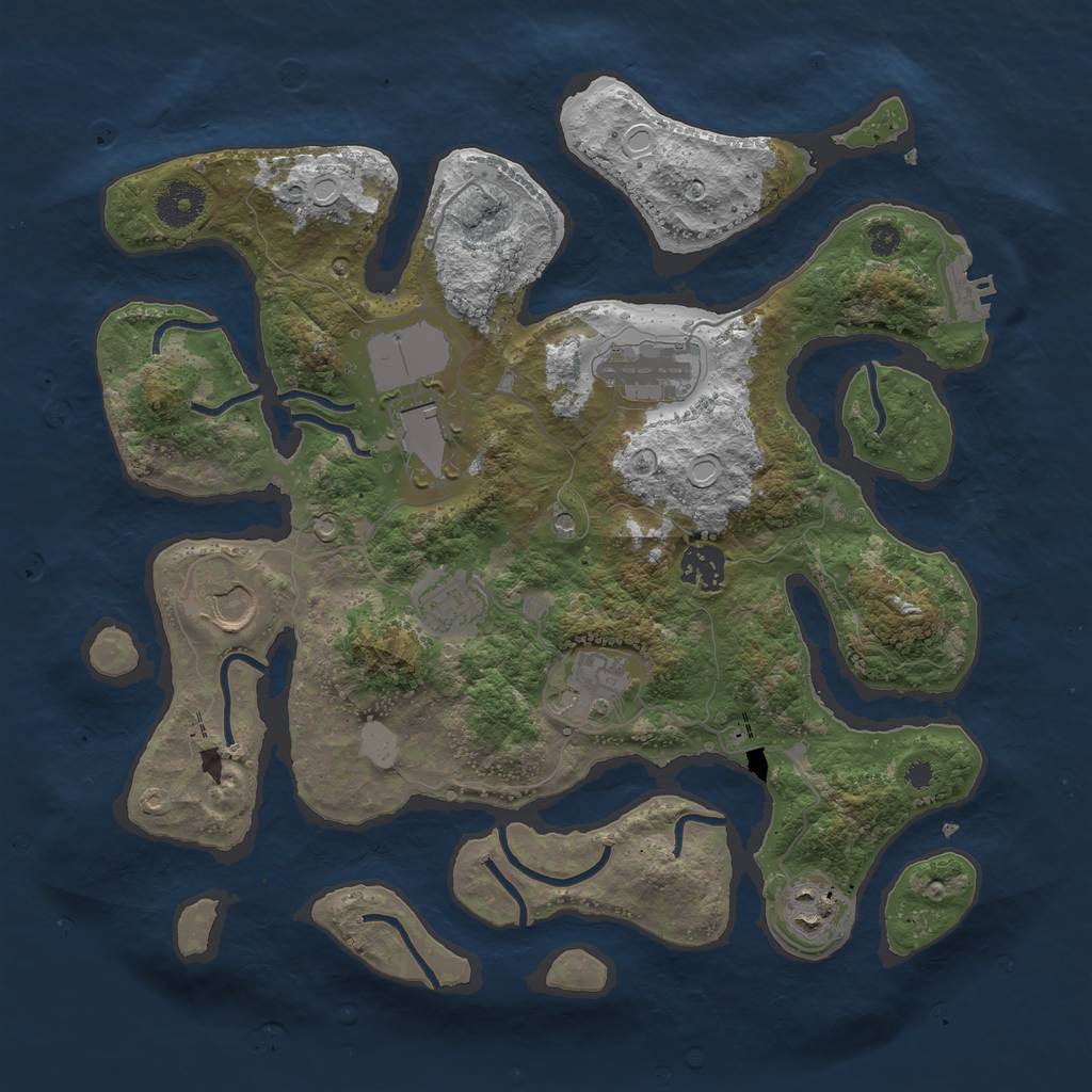 Rust Map: Procedural Map, Size: 3500, Seed: 72971124, 14 Monuments