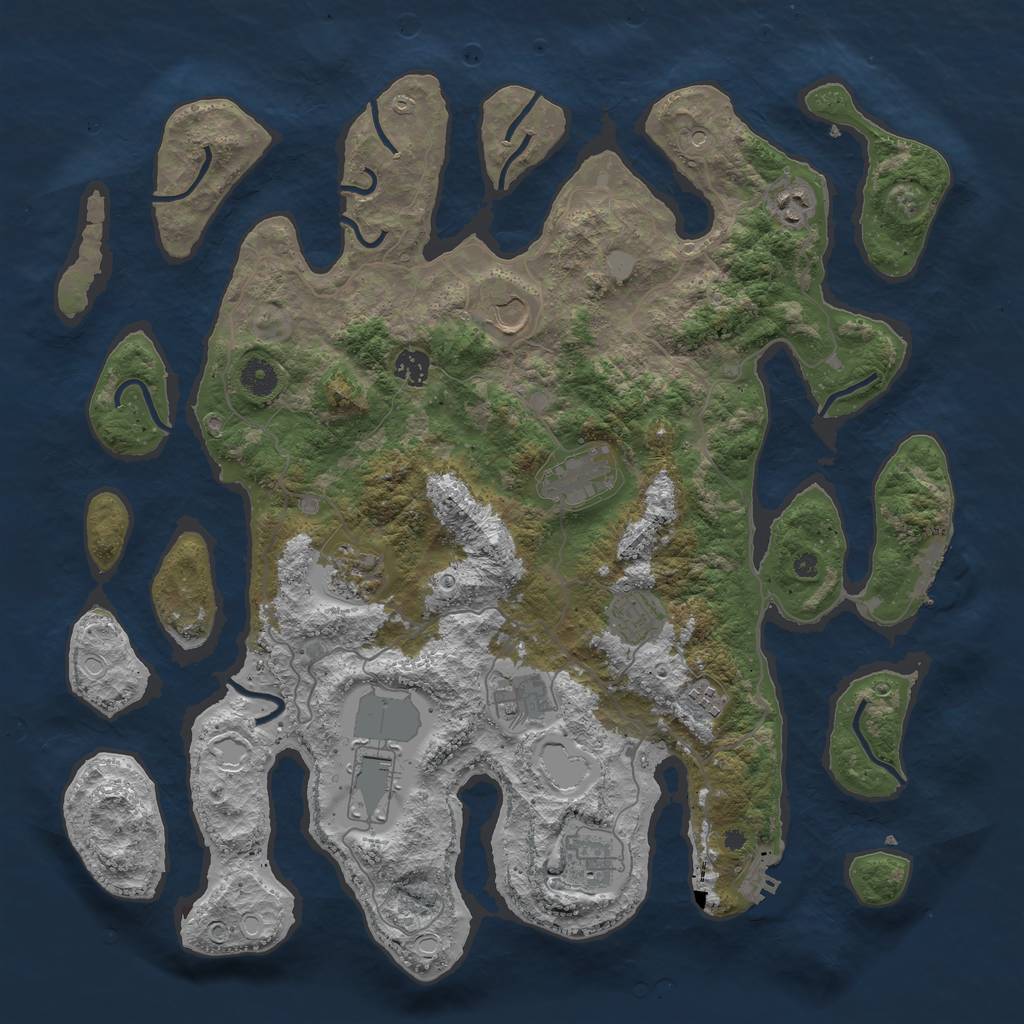 Rust Map: Procedural Map, Size: 4250, Seed: 1900971067, 18 Monuments