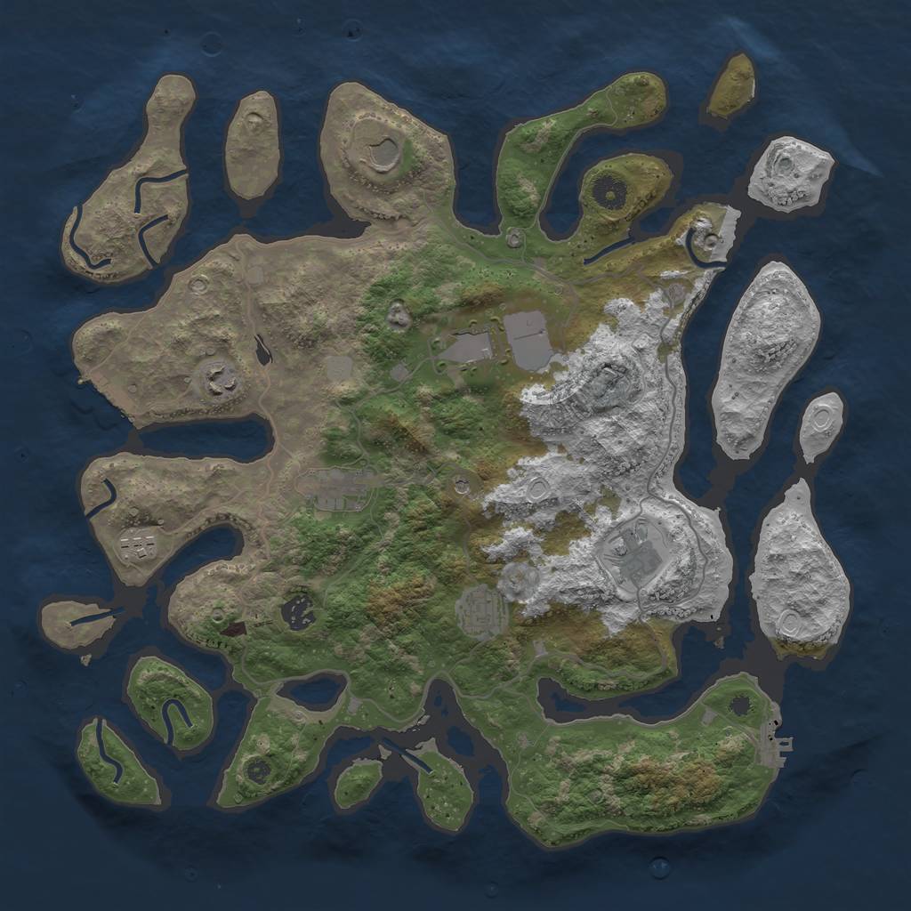 Rust Map: Procedural Map, Size: 4000, Seed: 249908115, 16 Monuments