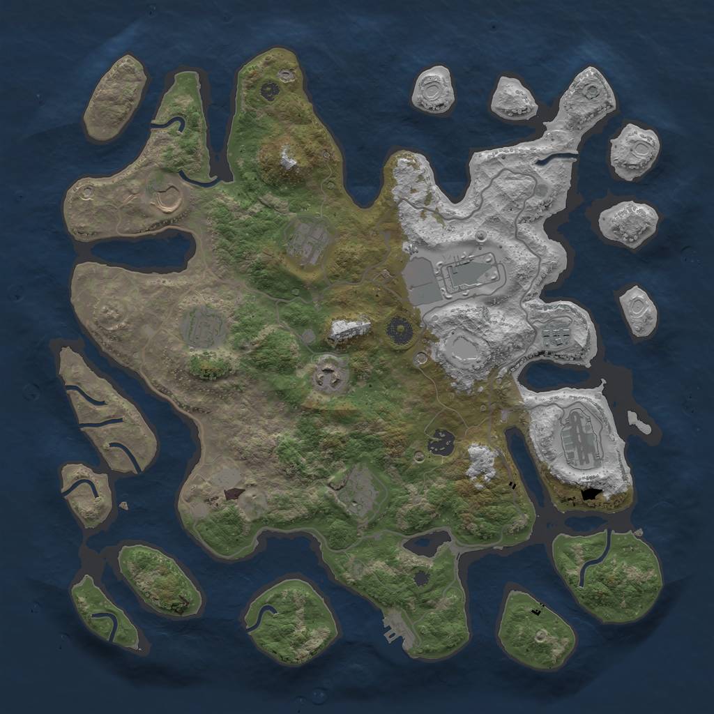 Rust Map: Procedural Map, Size: 4000, Seed: 9452424, 16 Monuments