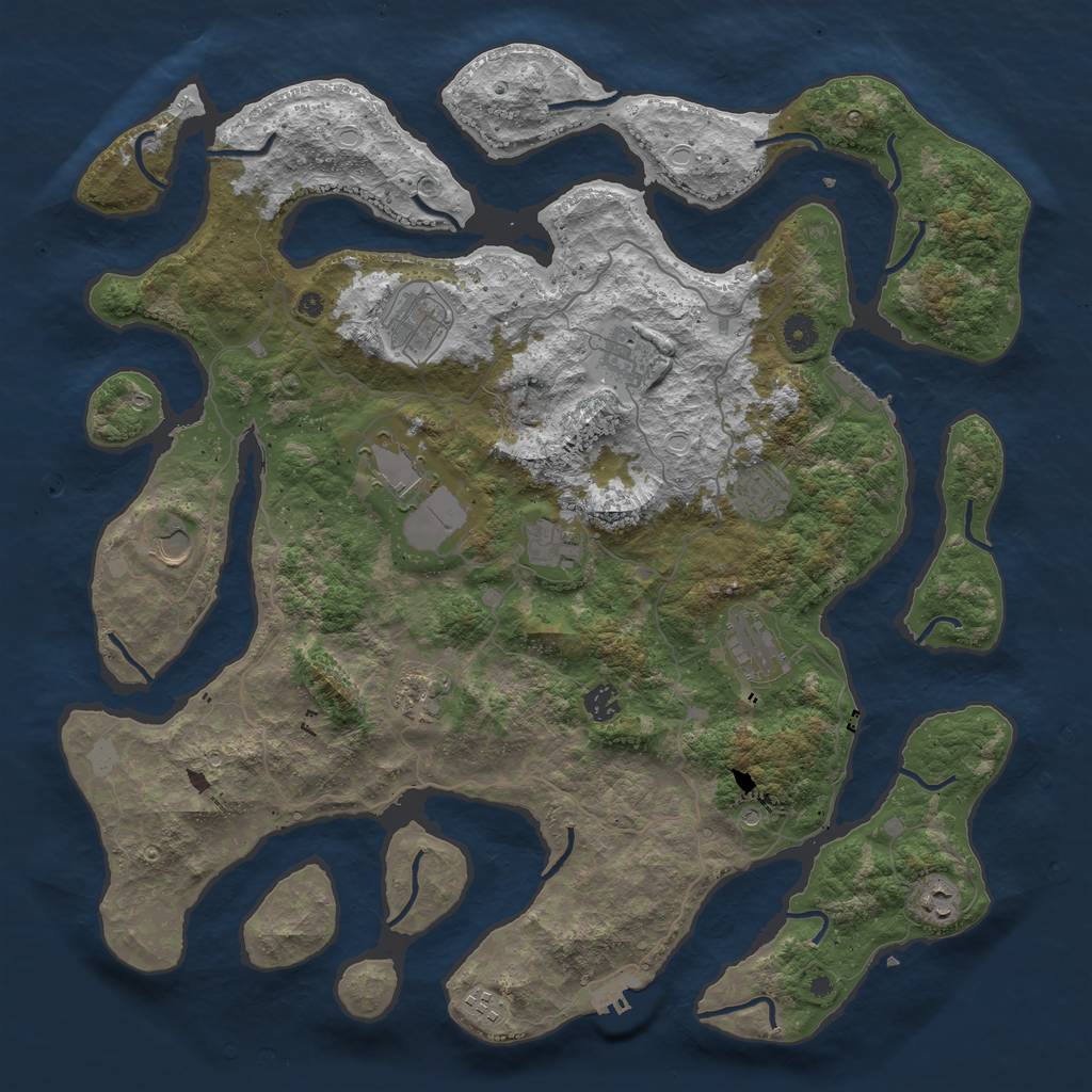 Rust Map: Procedural Map, Size: 4500, Seed: 1685436188, 19 Monuments