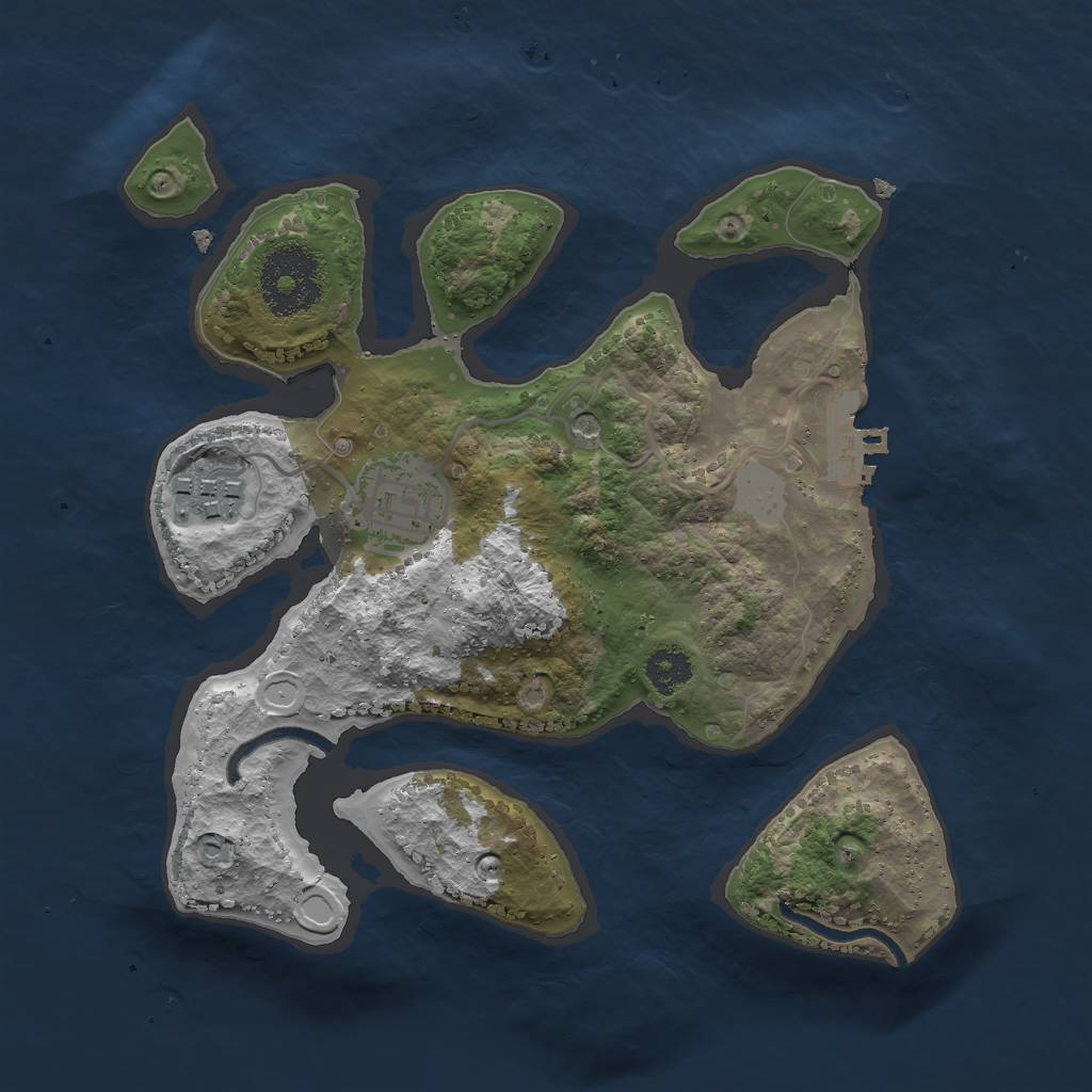 Rust Map: Procedural Map, Size: 2501, Seed: 551144, 9 Monuments