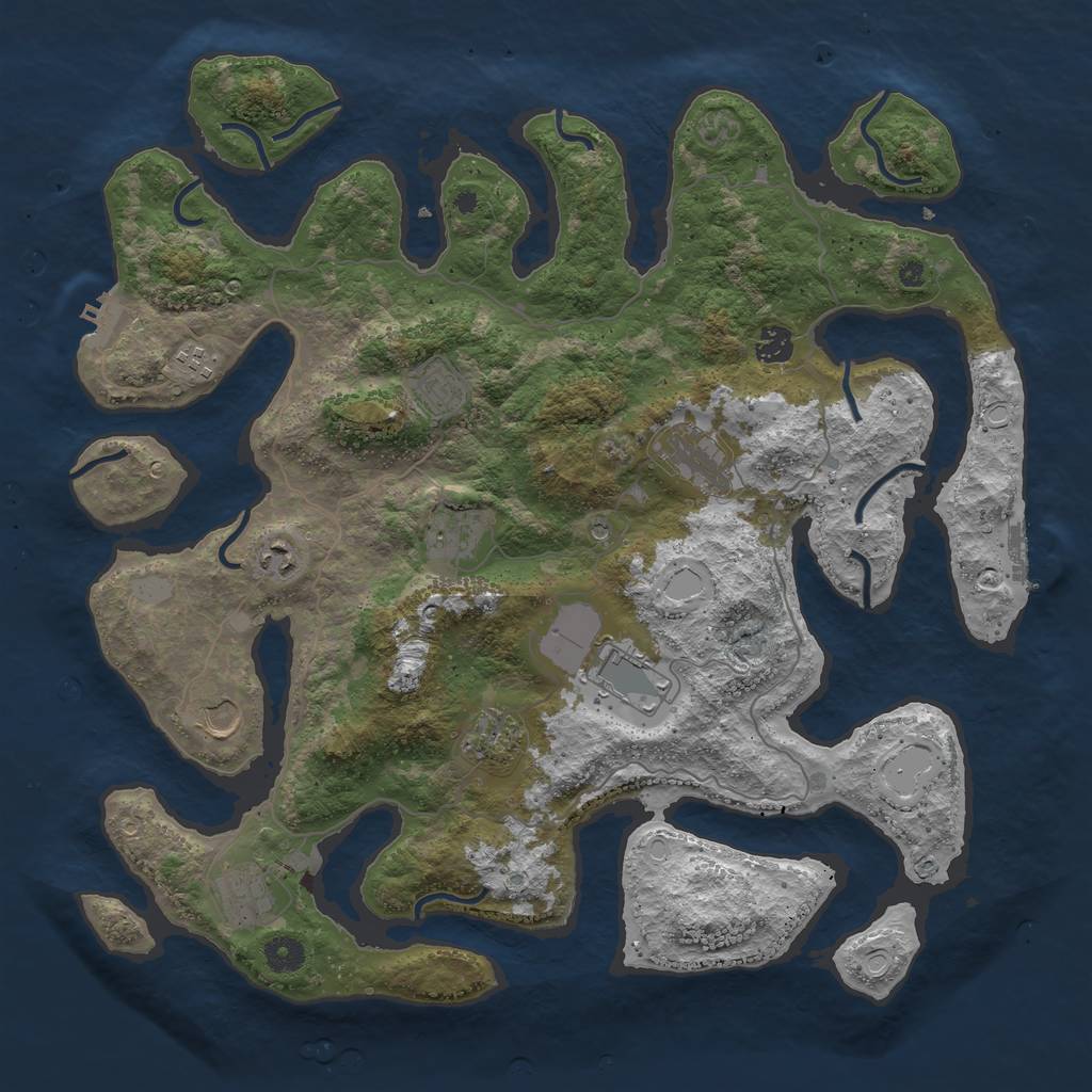 Rust Map: Procedural Map, Size: 4250, Seed: 2062015907, 18 Monuments