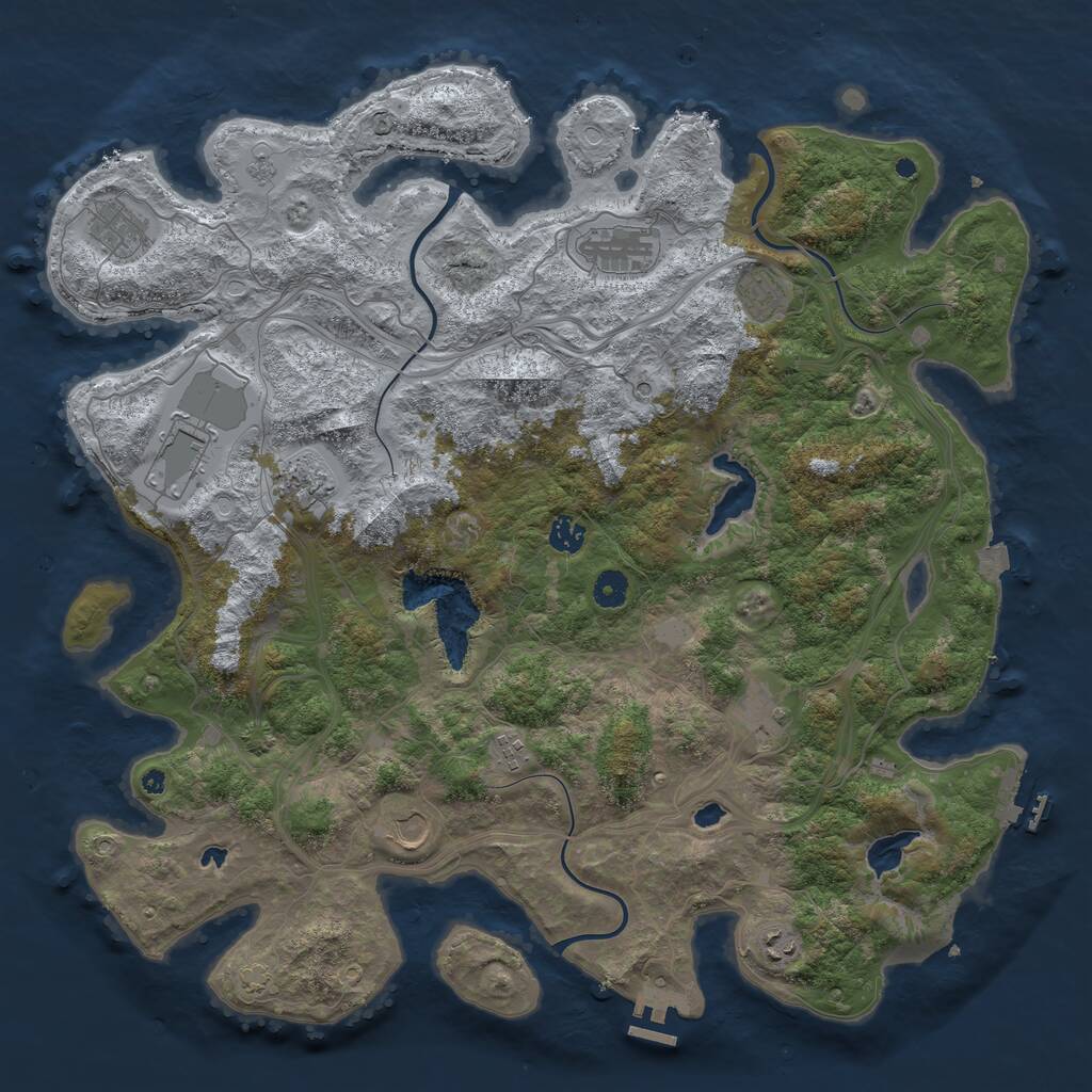 Rust Map: Procedural Map, Size: 4500, Seed: 1982481734, 16 Monuments