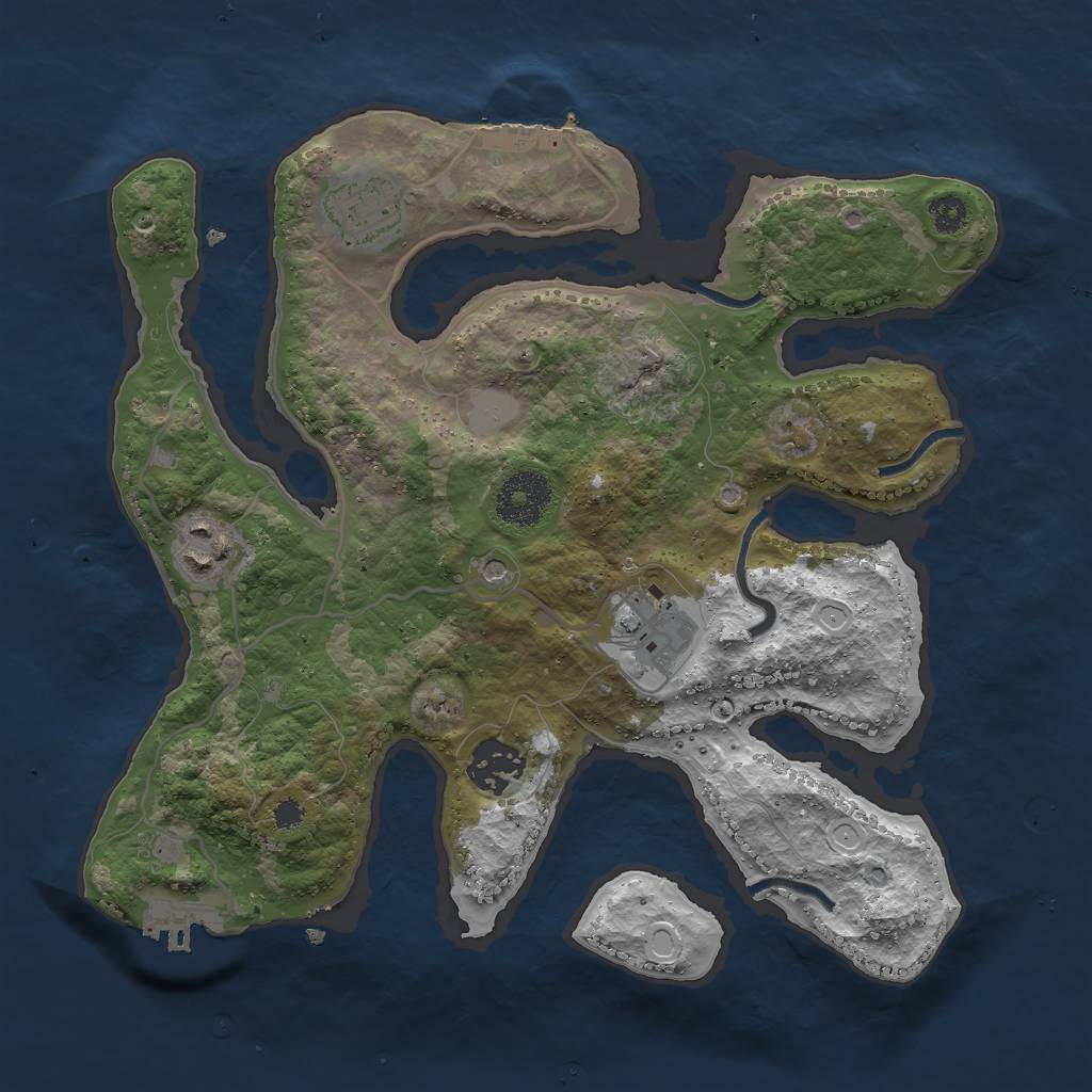 Rust Map: Procedural Map, Size: 3000, Seed: 2900, 12 Monuments