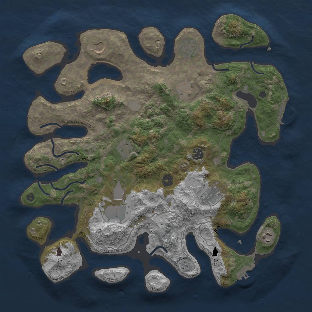 Rust Map: Procedural Map, Size: 4000, Seed: 8264319, 17 Monuments