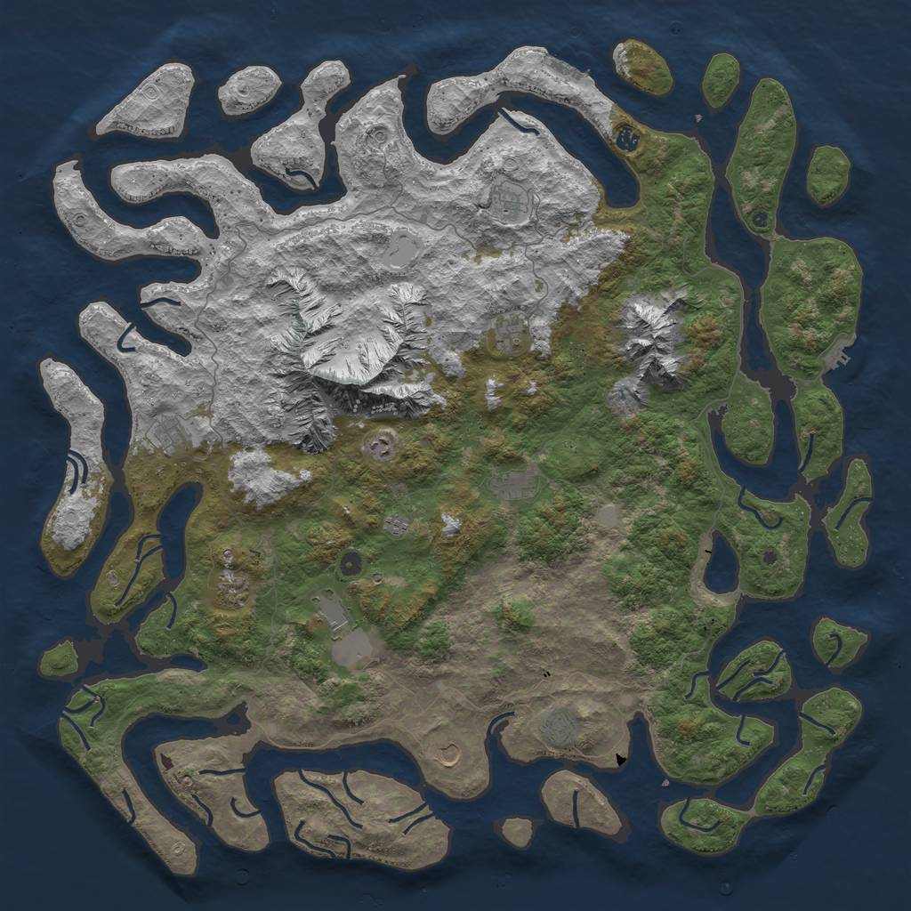 Rust Map: Procedural Map, Size: 6000, Seed: 8498435, 19 Monuments