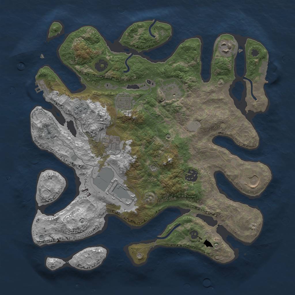 Rust Map: Procedural Map, Size: 3500, Seed: 1687229915, 16 Monuments
