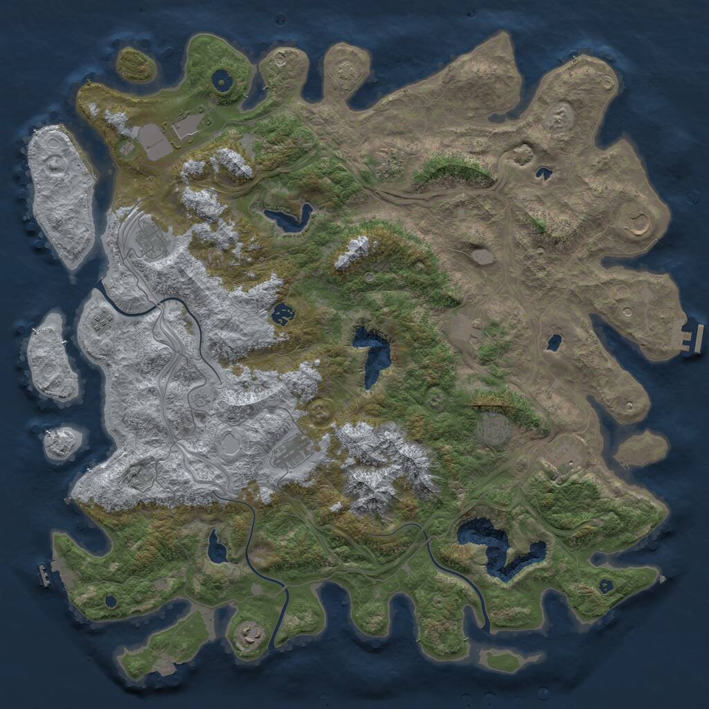 Rust Map: Procedural Map, Size: 5000, Seed: 4758741, 17 Monuments