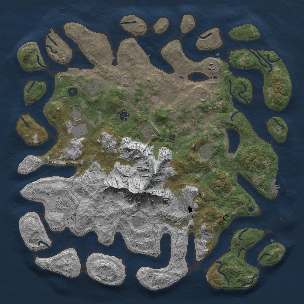 Rust Map: Procedural Map, Size: 5000, Seed: 39821973, 19 Monuments