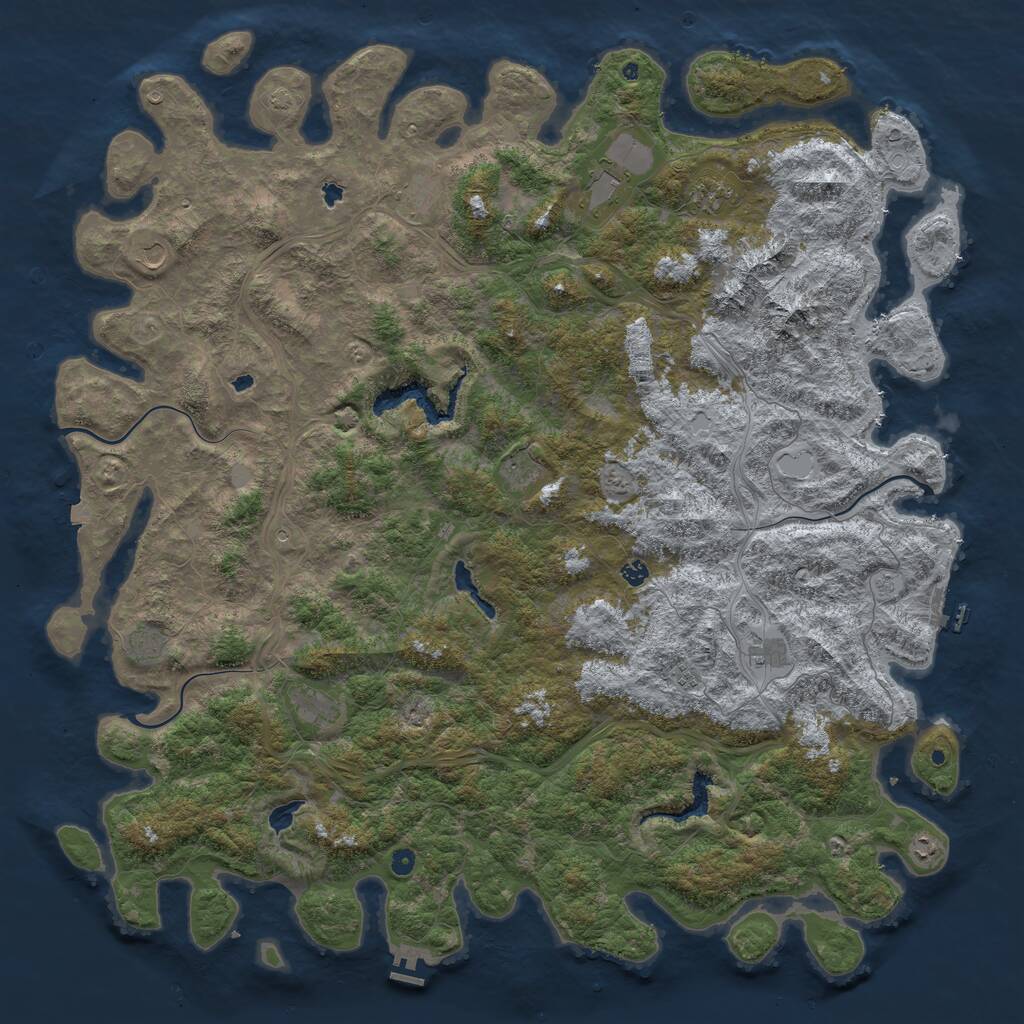 Rust Map: Procedural Map, Size: 6000, Seed: 23472342, 17 Monuments