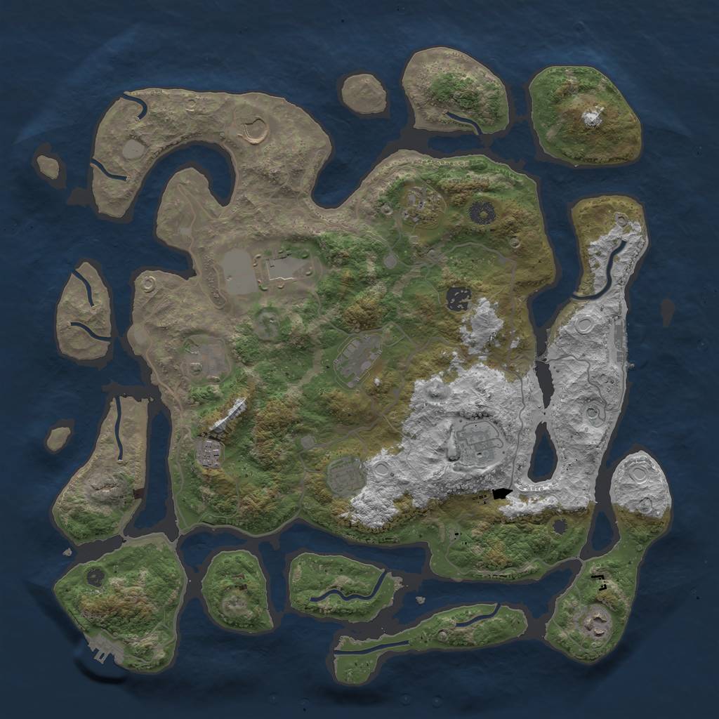 Rust Map: Procedural Map, Size: 4200, Seed: 64, 18 Monuments