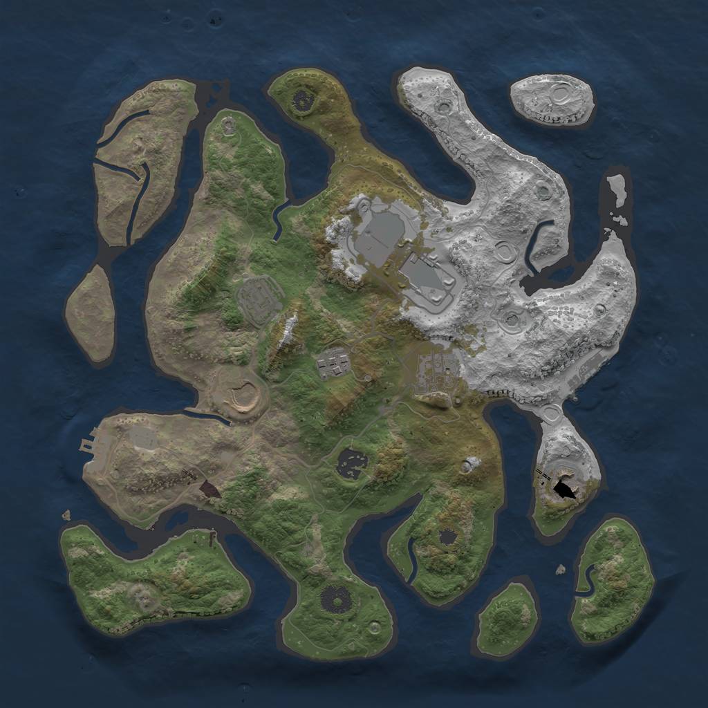 Rust Map: Procedural Map, Size: 3500, Seed: 358101299, 15 Monuments