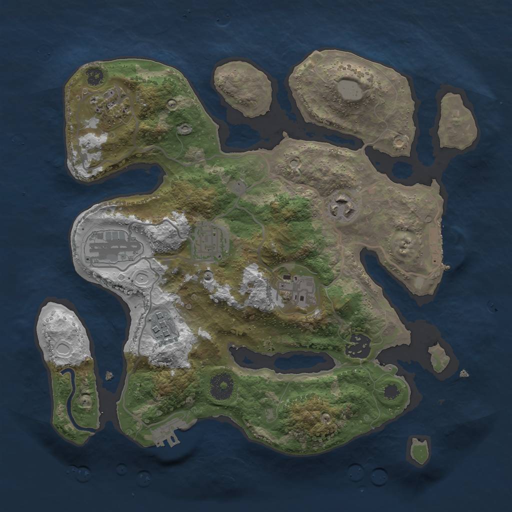 Rust Map: Procedural Map, Size: 3000, Seed: 819616408, 14 Monuments