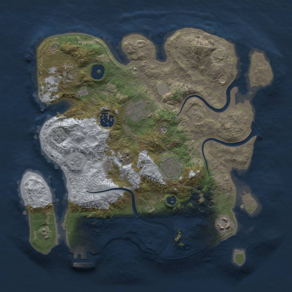 Rust Map: Procedural Map, Size: 3000, Seed: 819616408, 11 Monuments