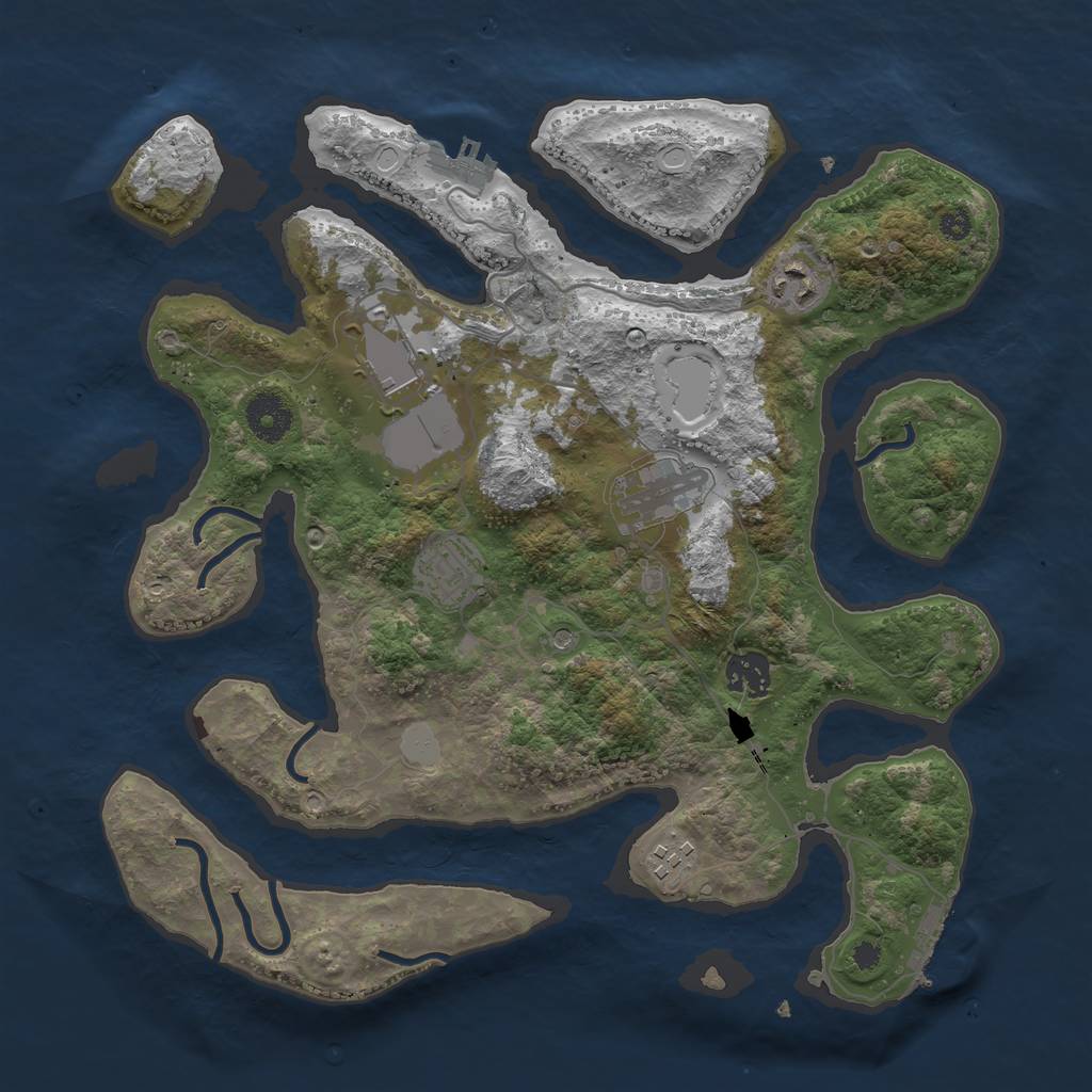 Rust Map: Procedural Map, Size: 3500, Seed: 1770744548, 14 Monuments