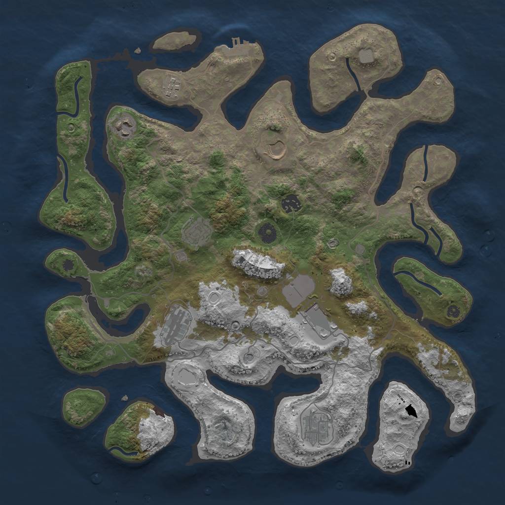 Rust Map: Procedural Map, Size: 4000, Seed: 988758158, 15 Monuments