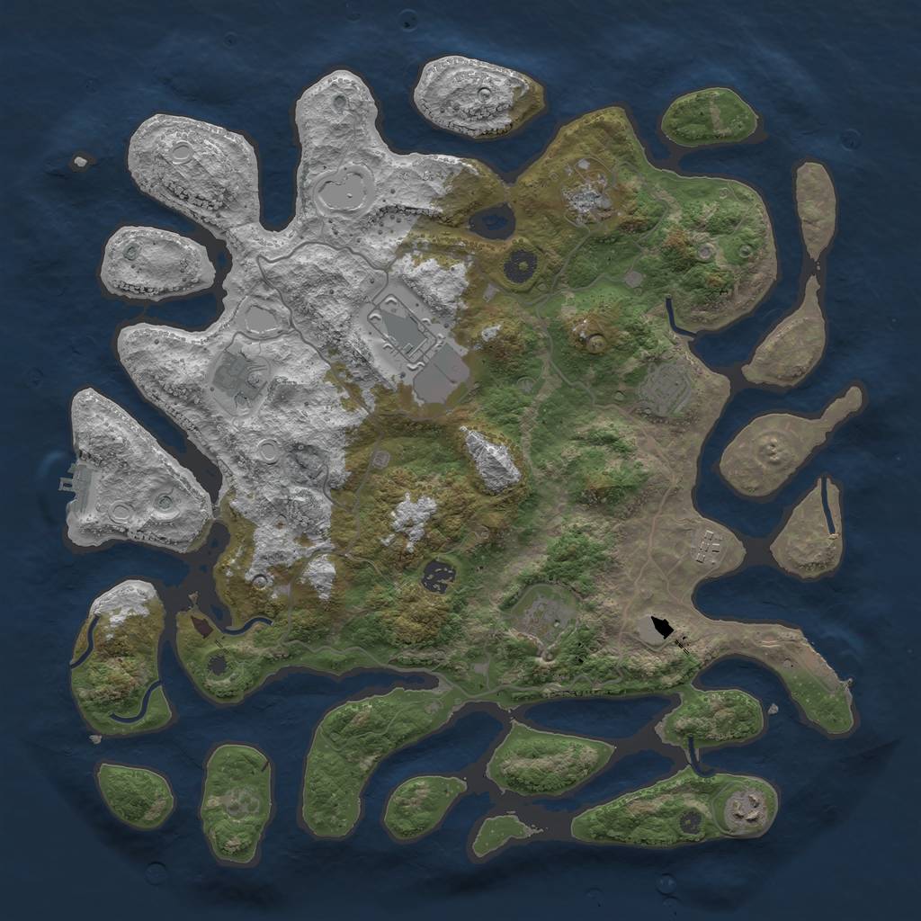Rust Map: Procedural Map, Size: 4200, Seed: 119243356, 16 Monuments