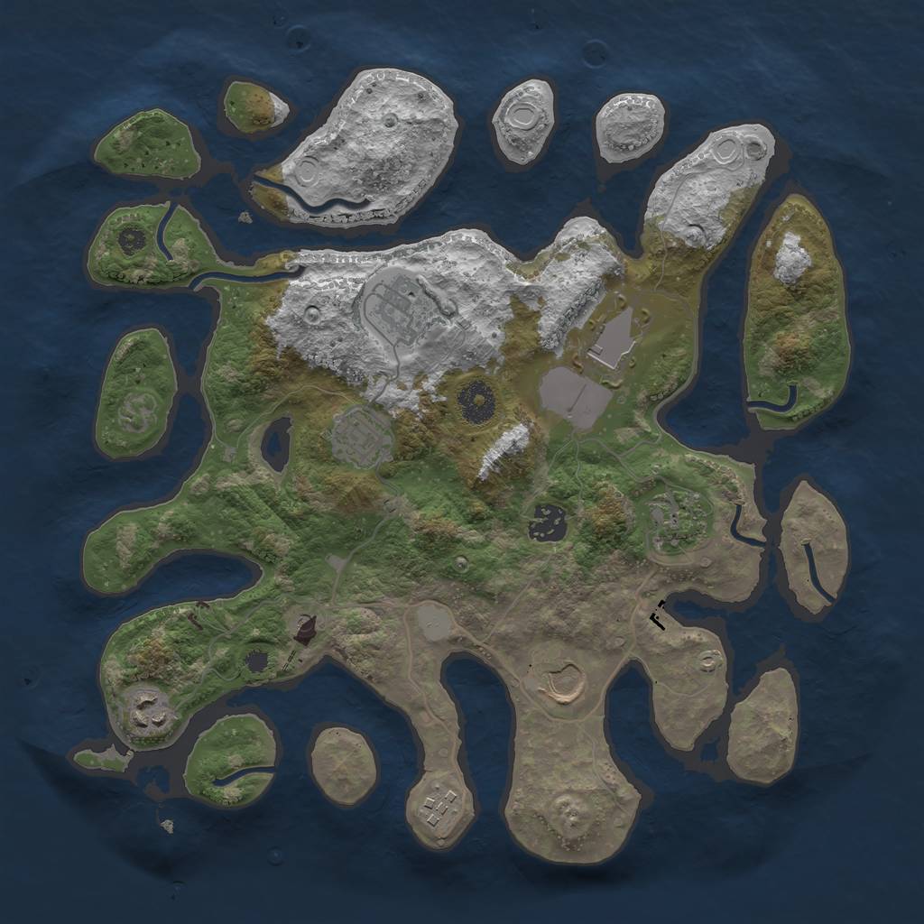 Rust Map: Procedural Map, Size: 3500, Seed: 1997220317, 14 Monuments