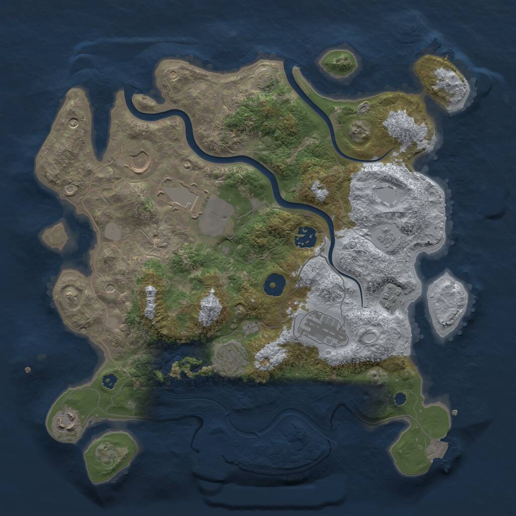 Rust Map: Procedural Map, Size: 3500, Seed: 78413518, 12 Monuments