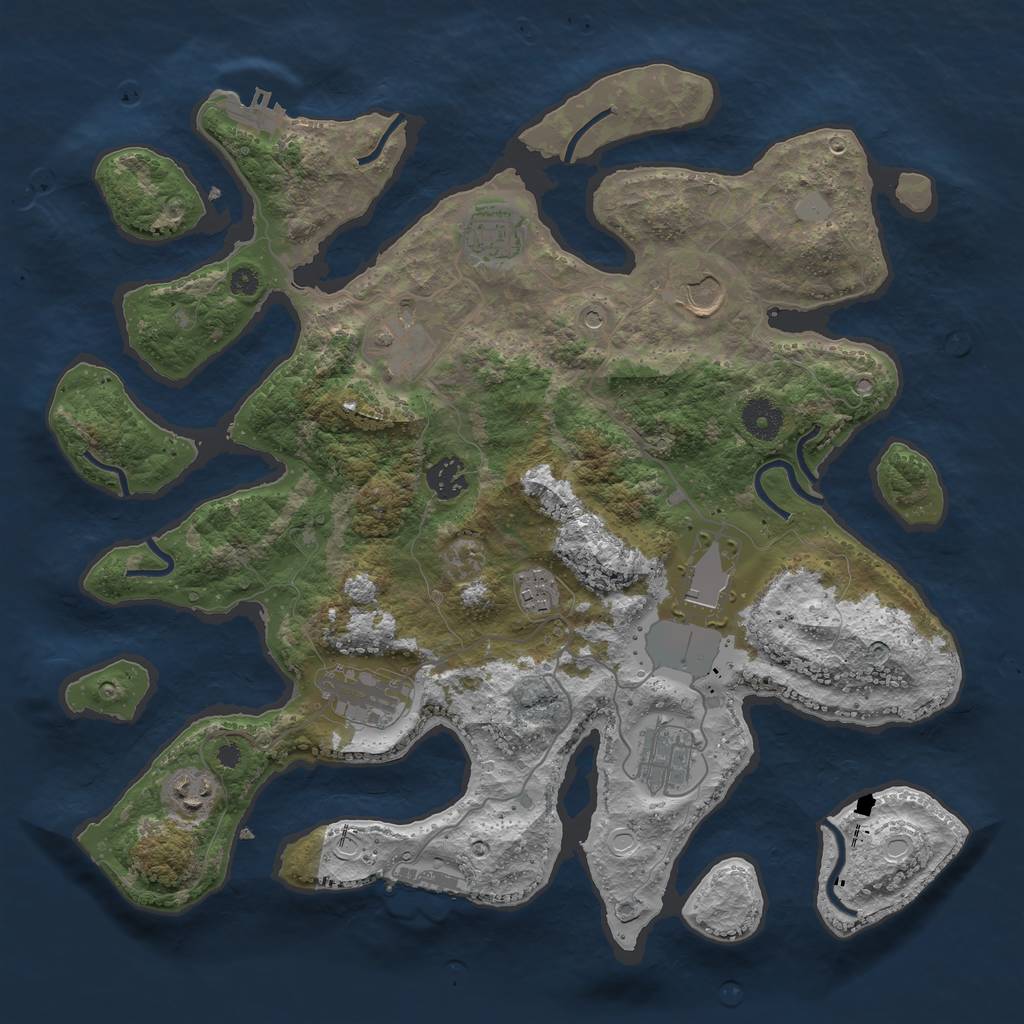 Rust Map: Procedural Map, Size: 3750, Seed: 89967, 17 Monuments