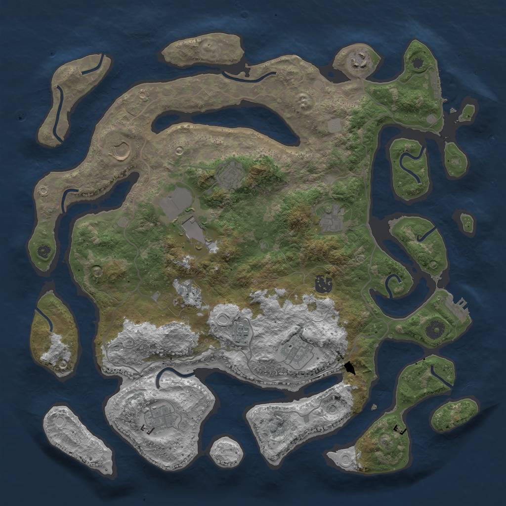 Rust Map: Procedural Map, Size: 4100, Seed: 22678, 18 Monuments