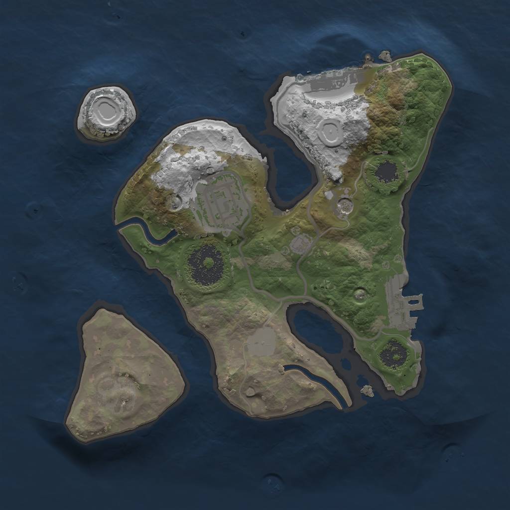 Rust Map: Procedural Map, Size: 2000, Seed: 1372970430, 9 Monuments