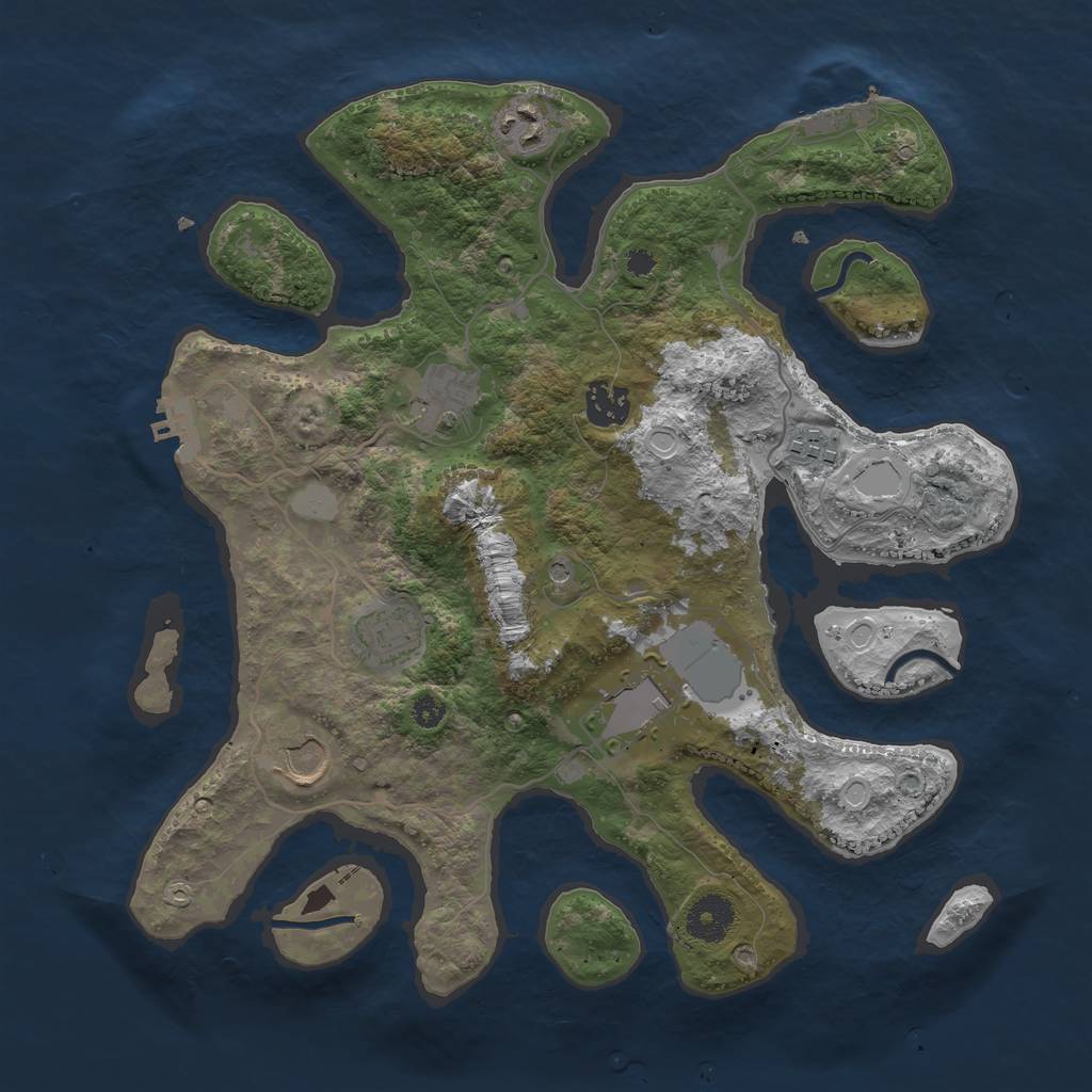 Rust Map: Procedural Map, Size: 3500, Seed: 28121996, 15 Monuments
