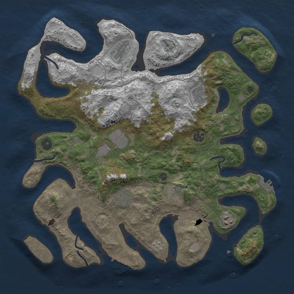 Rust Map: Procedural Map, Size: 4000, Seed: 1372970430, 16 Monuments