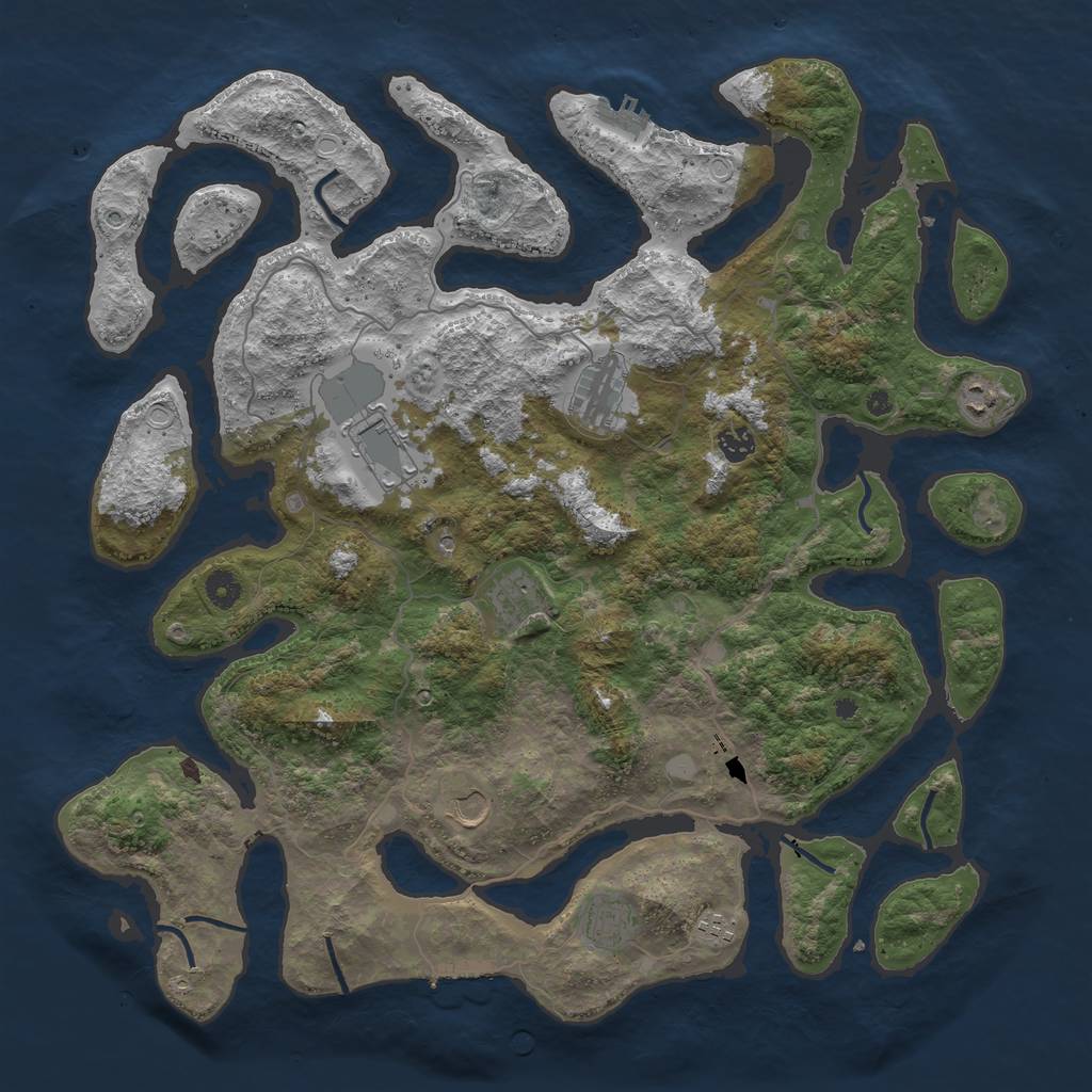 Rust Map: Procedural Map, Size: 4500, Seed: 9368465, 16 Monuments