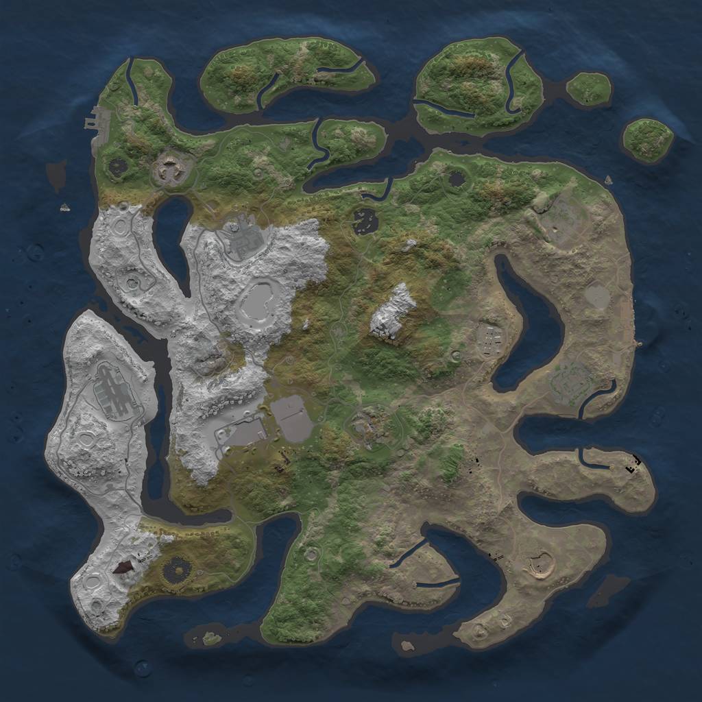 Rust Map: Procedural Map, Size: 3900, Seed: 462, 18 Monuments