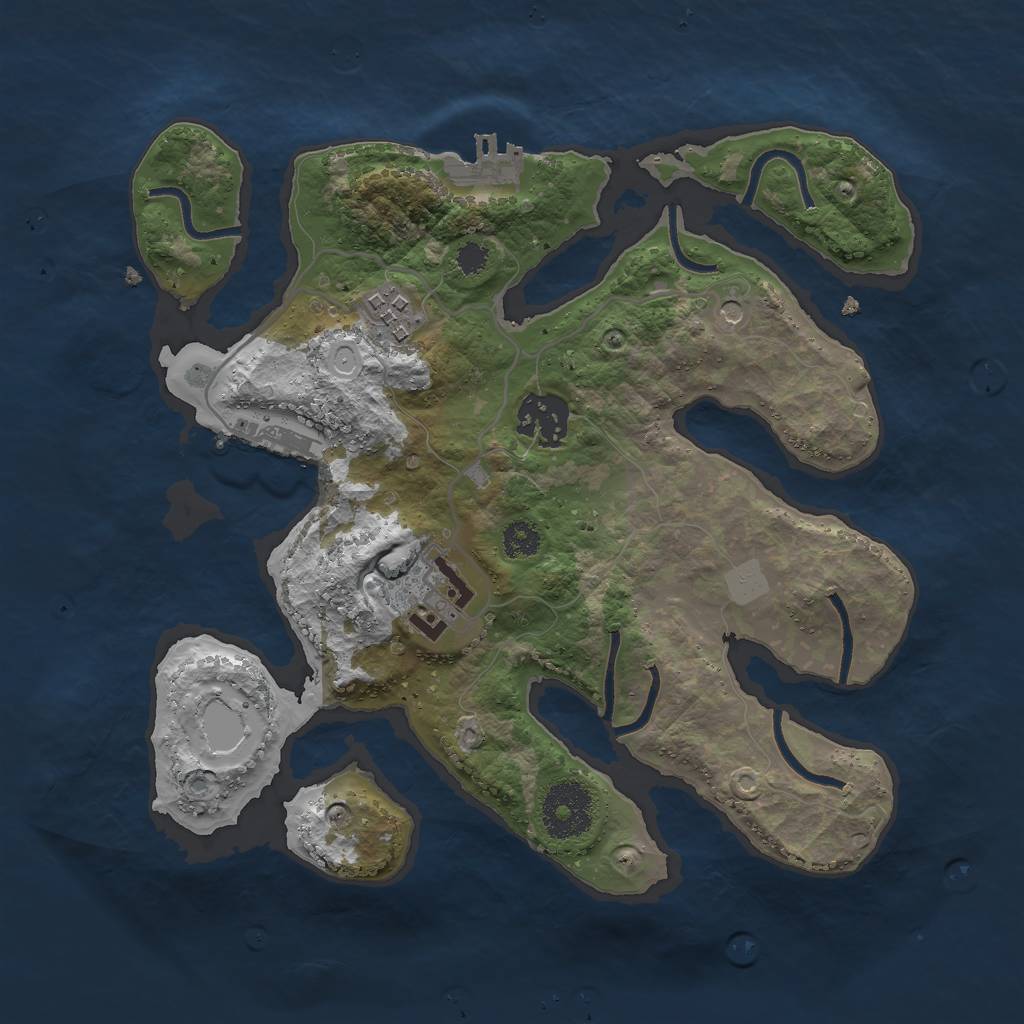 Rust Map: Procedural Map, Size: 2839, Seed: 507376768, 11 Monuments